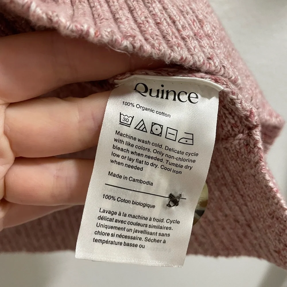 Quince Soft Pink Knit Cardigan - Picture 3 of 5